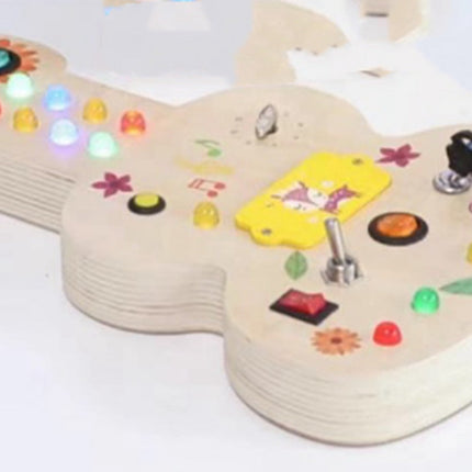 Children's Montessori Early Education Simulation Driving Steering Wheel Digital Switch Light Sound Busy Board Science and Education Aids Educational Toys