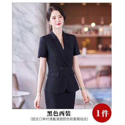 This summer new short-sleeved suit Korean temperament hotel jewelry store shopping guide overalls professional suit women