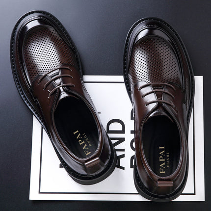 2025 New Men's Leather Shoes for Summer, High-End Men's Shoes Made of Top-Layer Cowhide, Comfortable and Breathable, Business Casual, Trendy Formal Wear