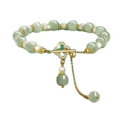 Imitation Hetian Yu bracelet female ins niche design non-fading retro light luxury temperament bracelet girlfriends gift Bai match