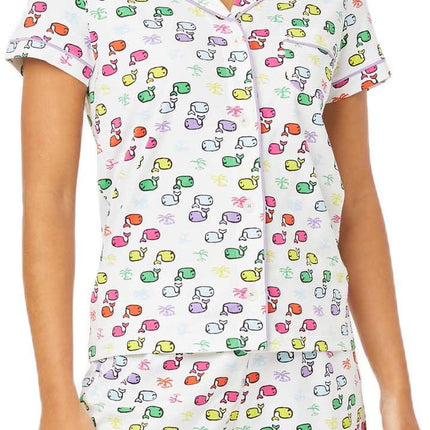 2024 Summer Amazon European and American Style Homewear Monkey Print Polo Casual Set Foreign Trade Pajamas European and American Style Set