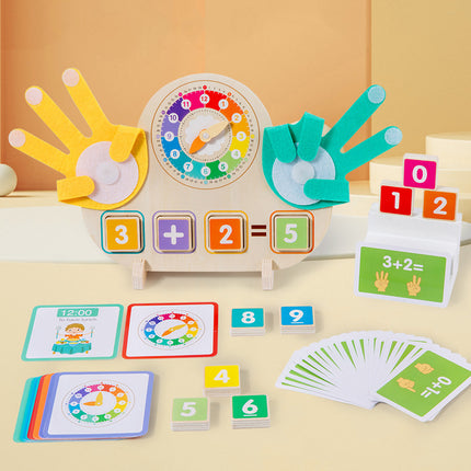 Children's Finger Arithmetic Educational Teaching Aids Addition and Subtraction Arithmetic Palm Mathematics Enlightenment Wooden Toys Kindergarten