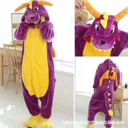 Mixed batch autumn and winter flannel cartoon one-piece pajamas home performance clothes toilet version adult home clothes pajamas