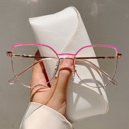 Factory direct plain look thin retro Harajuku anti-blue glasses European and American style trend large frame high-grade flat mirror