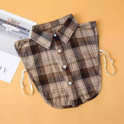 Plaid False Collar Children's Autumn and Winter All-match Decorative Collar Shirt Collar Decorative Collar with Sweater Casual False Collar