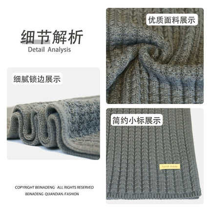 Scarf Women's Autumn and Winter Atmosphere New Korean Style Western Style Knitted Couple Warm Thickened Cold-proof Scarf Men's Wholesale