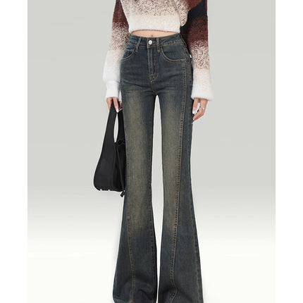 Women's 2025 New Style Small Design High Waist light blue American Jeans