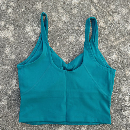 Women's Solid Color U-Shaped Sexy Back Fitness Yoga Training Tight Sports Underwear Breathable Running Vest TANK