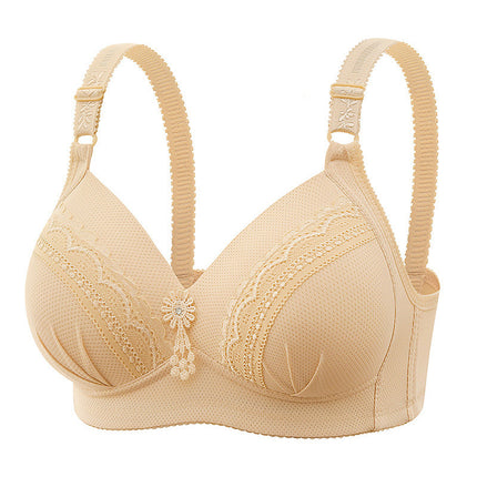 plus size Thin Non-Rings Push-up Adjustable Bra Full Cup Comfortable Breathable Sexy Lace Underwear Women's Bra