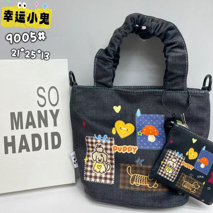 New Girls Handbag Storage Bag Cute Lunch Box Bag Handbag Mother Bag Korean Cartoon Bag Hand Bag