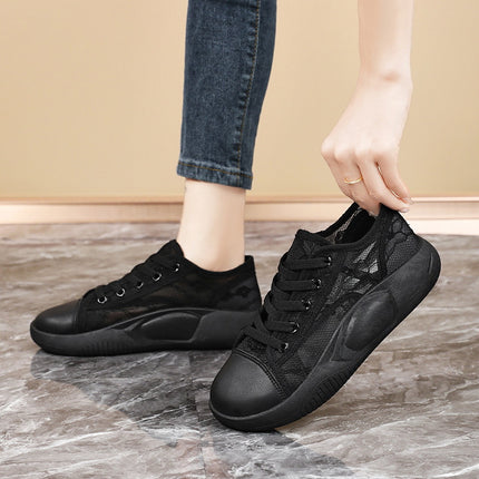 2025 Shake Voice Live high quality Entity Hollow Big Eye Mesh Flower Sports plus size Women's Shoes Outdoor Running Shoes