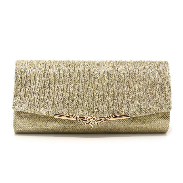 Cross-Border Popular Exquisite Pleated Evening Bag, Fashionable and Versatile Envelope Bag, Elegant Socialite Ball Wedding Dress, Stylish