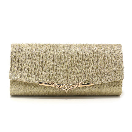 Cross-Border Popular Exquisite Pleated Evening Bag, Fashionable and Versatile Envelope Bag, Elegant Socialite Ball Wedding Dress, Stylish