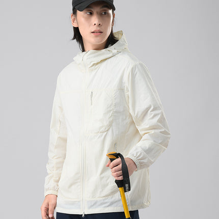 UPF50 Summer New Sunscreen Clothing Couple's Outdoor Anti-ultraviolet Skin Clothing Ice Silk Breathable Hooded Windbreaker
