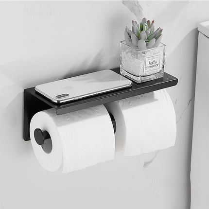 Stainless Steel Toilet Paper Towel Holder Mobile Phone Storage Rack Toilet Toilet Paper Box Public Punch-Free Roll Paper Towel Box