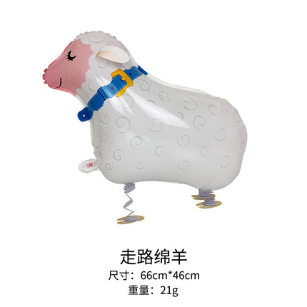 Walking animal balloon online celebrity cartoon walking pig balloon night market stall push aluminum film balloon wholesale