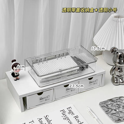 Acrylic Storage Box with Lid for Desktop, Desk Organizer for Cosmetics, Jewelry, and Miscellaneous Items, Multifunctional Storage Basket