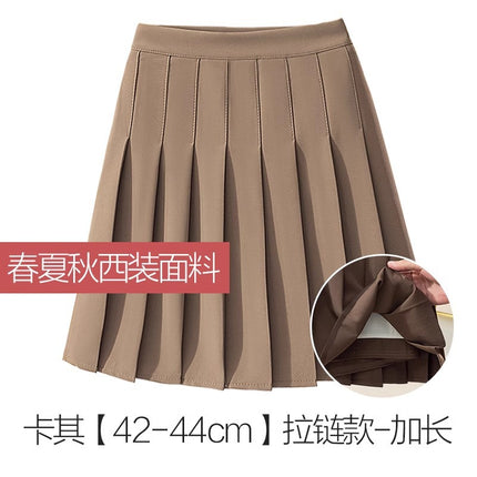Thickened Woolen Pleated Skirt Skirt Women's Autumn and Winter New Slimming High Waist A- Line JK College Black Ins Short Skirt