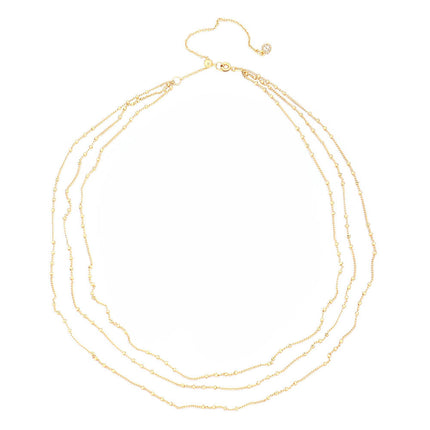 Lishan Versatile Bowknot Accessories Titanium Steel Metal Chain Series Layered Natural Stone Necklace Clavicle Chain for Women