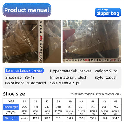 Women's Cotton Boots Cross-Border Dropshipping Snow Boots Polyurethane Boots Women's Large Size High-Top Boots Plus Velvet Thickened Cotton Boots