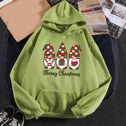Santa Claus merry Christmas printed hooded hoodie European and American men's and women's jacket European size
