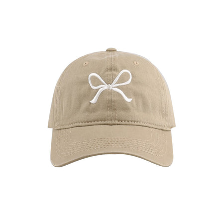 New Cross-Border Sweet Bow Baseball Cap for Women, Spring and Summer Sun Hat, Pure Cotton Six-Panel Soft Top Hat with Japanese Buckle