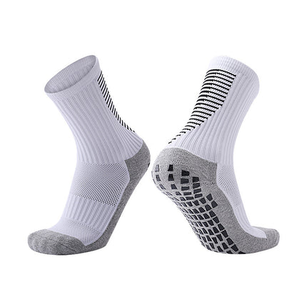 Customized Thickeneded Towel-Soled Anti-Slip Training Socks for Football Socks, Student Competition Wear-Resistant Sweat-Absorbent Mid-Tube Sports Socks