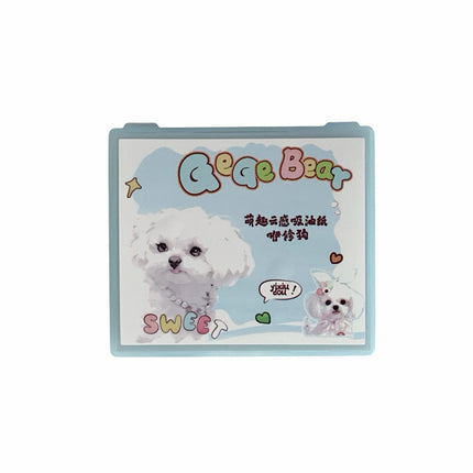 Gogo Bear Cute Cloud Sensing Oil Absorbing Paper Comes with Powder Puff Mirror Oil Skin Non-Removing Makeup Makeup Holding Oil Absorbing Paper
