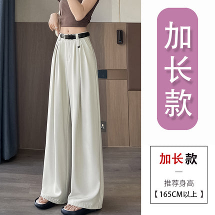 Pleated Wide-leg Pants Loose-fit Pants Casual Long Pants Multi-color Multi-size Small Tall Spring and Autumn Women