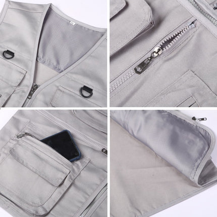 Spring and Summer Mesh Vest for Middle-Aged People Fishing All Seasons Multi-Pocket Vest Men's Spring and Autumn Casual Tactical Vest Dropshipping
