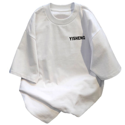100% Pure Cotton Heavyweight Round Neck T-Shirt Top 2025 Summer New Fat mm Plus Size Couple Wear Short-Sleeved T-Shirt Bottoming Shirt