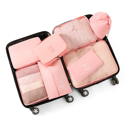 Travel Storage Bag Eight-Piece Set High-Quality Waterproof Clothing Organizer Suitcase Classification Wardrobe Set