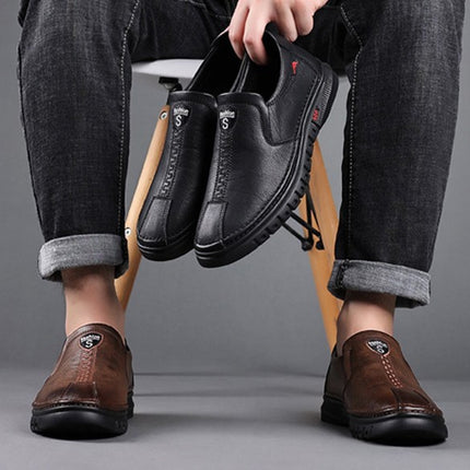 Cross-Border Men's Shoes, Breathable Leather Shoes, Business Fashion, Soft-Soled Casual Men's Shoes, Middle-Aged and Elderly Dad's Shoes, Doudou Men's Shoes