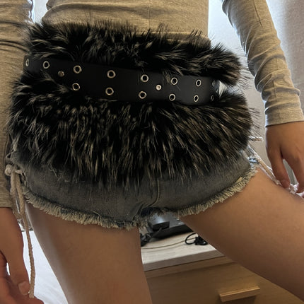 New Rabbit Fur Belt D. I .A OOTD Mao Mao Belt Europe and America Cross-border Hot Sexy Spice Girl Waist Cover Wide Belt