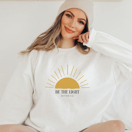 Amazon Large Size Pink Fleece Sweatshirt Women's Be the Light Sweatshirt Round Neck Women's Plus Velvet