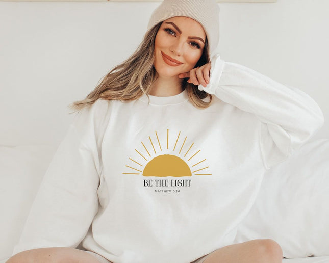 Amazon Large Size Pink Fleece Sweatshirt Women's Be the Light Sweatshirt Round Neck Women's Plus Velvet