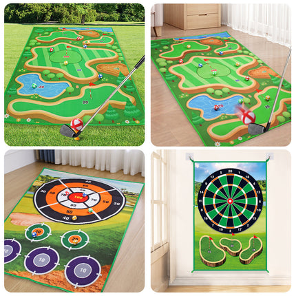 Children's Indoor and Outdoor Sports Two-in-One Golf Game suit Sticking Ball Darts Practice Blanket Toy