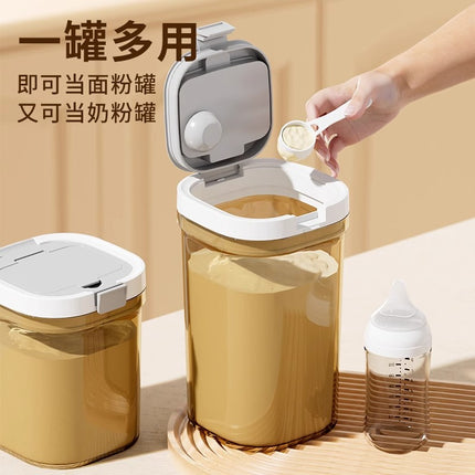 Milk Powder Dispensing Box, Food-Grade Plastic Baby Rice Cereal Container, Portable Moisture-Proof Milk Powder Box for Home Use and Travel, Sealed Jar