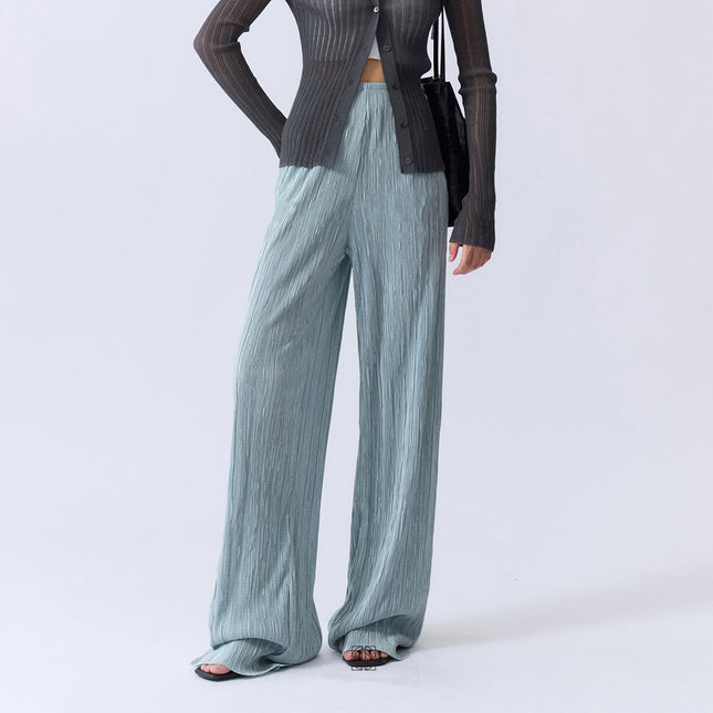 Gao Mei in! Miyake Style Pants Pleated Sag-feeling Tight Waist One-piece Naked-feeling Paper Slimming Air Pants