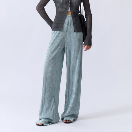 Gao Mei in! Miyake Style Pants Pleated Sag-feeling Tight Waist One-piece Naked-feeling Paper Slimming Air Pants