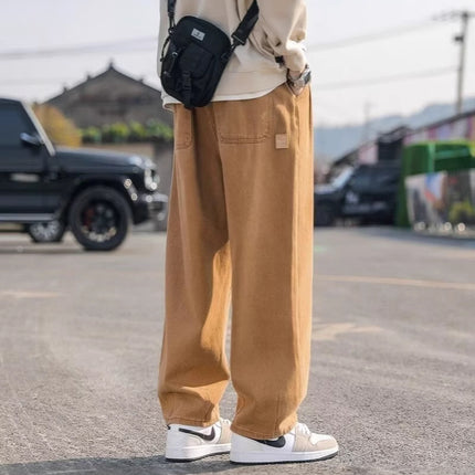 American-style overalls men's 2025 new fashion brand smart straight loose casual pants all-match sports