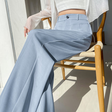 25 New Summer Slim-Fit Blazer Wide-Leg Pants High-Waisted Drape Loose Straight Casual Pants Slimming Versatile Petite