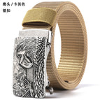 1 Eagle Head Khaki [Silver Buckle] / 110cm