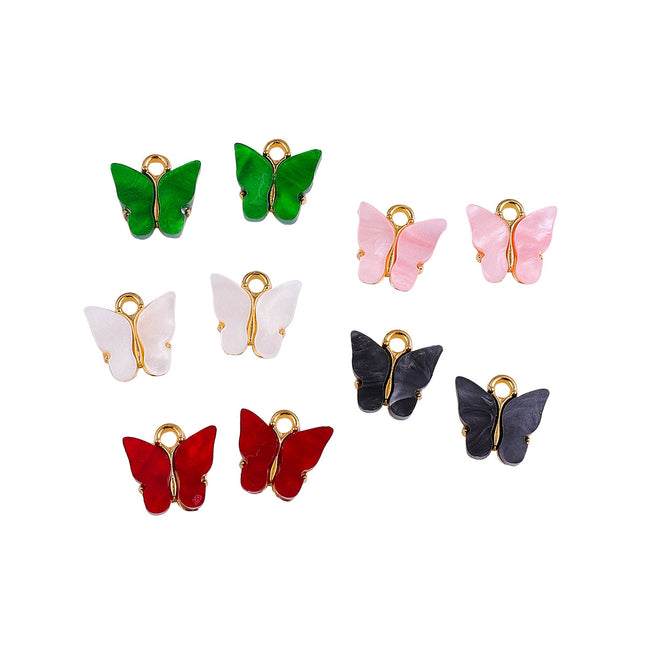 AliExpress Alloy Acrylic Butterfly Pendant Handmade Pendant DIY Earrings Accessories Bracelet Necklace Jewelry