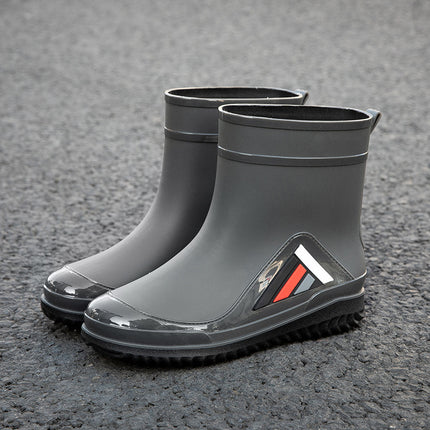New men's rain boots non-slip thick-soled waterproof boots wear-resistant fashion outer wear car wash work rubber shoes overshoes men's thick