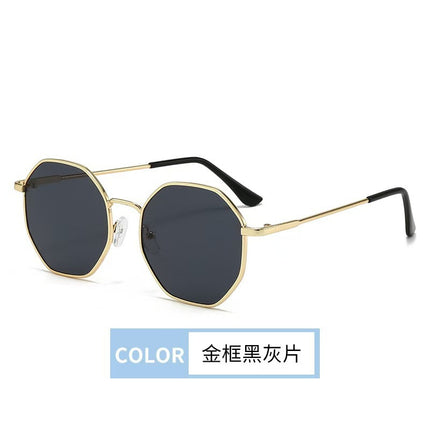 Fashion Retro Full-Frame Sunglasses Metal Frame Trendy Sunglasses for Men and Women Travel Street Photography Sunshade Glasses