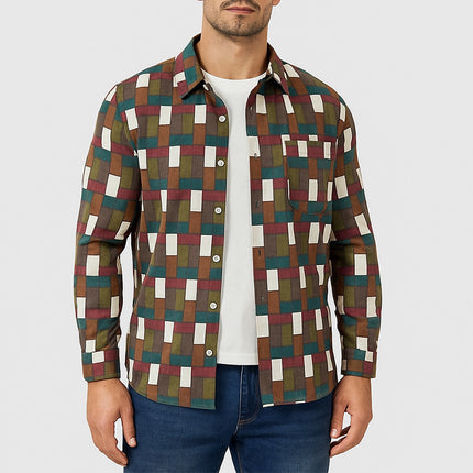 Cross-Border Men's Clothing 2025 Hot-Selling Foreign Trade Products Aliexpress Wish European and American Casual Autumn and Winter New Men's Long-Sleeved Shirts