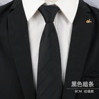 8cm-black dark strip-zipper