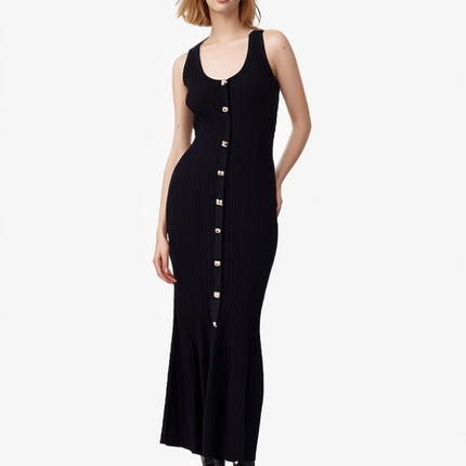 High-Quality Cross-Border Summer French-Style New Sp Model Sleeveless Knit Dress, Sexy Slim-Fit Bodycon Long Dress