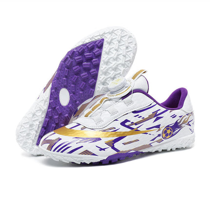 Cross-border 2024 New Girls' Boys' Spike Football Shoes C Lawn Crushed Nails for Students Velcro Spin Training Sport
